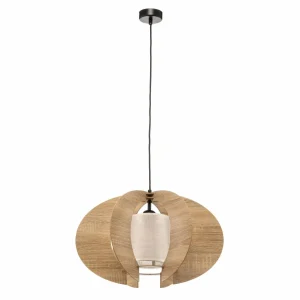 Fashion SIGMA Suspension Modern C M avec lamelles en bois Ø 50 cm