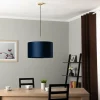 Online Domiluce Suspension Monaco avec abat-jour velours bleu