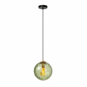 Best Lucide Suspension Monsaraz, vert, Ø 25 cm, verre, à 1 lampe