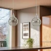 Sale Eko-Light Suspension Monte en verre, à 1 lampe, argentée