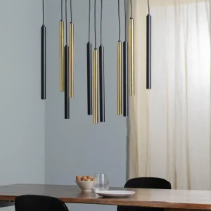 Cheap Eko-Light Suspension Monza, noire/dorée, à 11 lampes