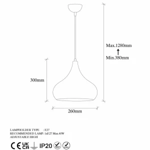 Cheap Opviq Suspension Muba 11550, laiton bruni, métal, Ø 26 cm