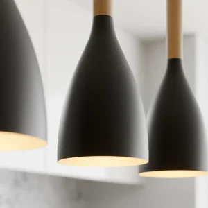 Online Luminex Suspension Muza à 3 lampes, noire/dorée