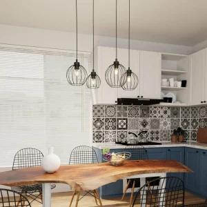 Fashion EMIBIG LIGHTING Suspension Nando, 4 lampes, 70 cm, noir, métal, E27
