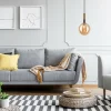 Outlet Lamkur Lighting Suspension Natalia, 1 lampe, verre, or