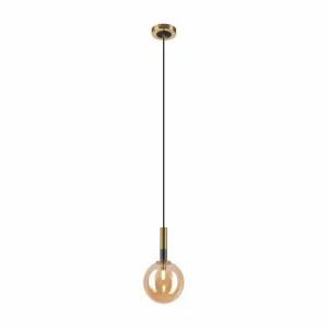 Outlet Lamkur Lighting Suspension Natalia, 1 lampe, verre, or