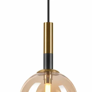 Outlet Lamkur Lighting Suspension Natalia, 1 lampe, verre, or