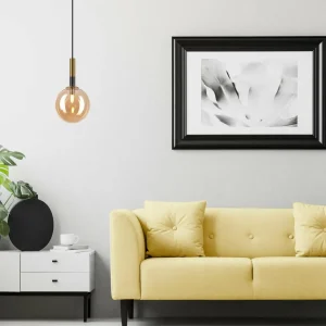 Outlet Lamkur Lighting Suspension Natalia, 1 lampe, verre, or