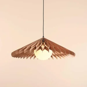 Shop ALDEX Suspension Nature Sun verre XL, cône plat, Ø 69 cm, bois