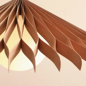 Shop ALDEX Suspension Nature Sun verre XL, cône plat, Ø 69 cm, bois