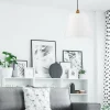 New Lamkur Suspension Neily en tissu, blanche