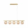 Best Eco-Light Suspension Neptun, crème, longueur 100 cm, 5 lampes, verre