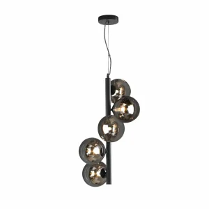 Best Eco-Light Suspension Neptun verticale à 5 lampes noir