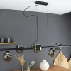 New Eco-Light Suspension Neptune horizontale à six lampes noire