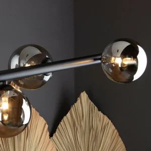 New Eco-Light Suspension Neptune horizontale à six lampes noire