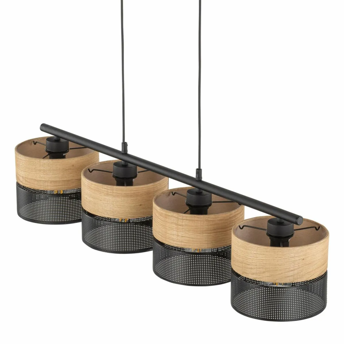 suspension_nicol_noirimitation_bois_x_cm____lampes_e_3.webp Shop TK Lighting Suspension Nicol, noir/imitation bois, 94x20 cm 4 à 4 lampes E27
