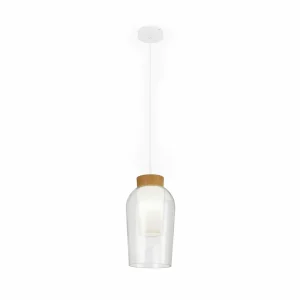 Best Sale Mantra Iluminación Suspension Nora, à 1 lampe, blanc, transparent, verre