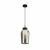 Shop Mantra Iluminación Suspension Nora, à 1 lampe, noir, chrome, verre
