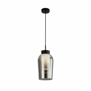 Shop Mantra Iluminación Suspension Nora, à 1 lampe, noir, chrome, verre