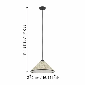 Hot EGLO Suspension Oxpark, Ø 42 cm, vert/blanc/noir, tissu