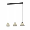 Sale EGLO Suspension Oxpark, longueur 92 cm, vert/blanc/noir, 3 lampes
