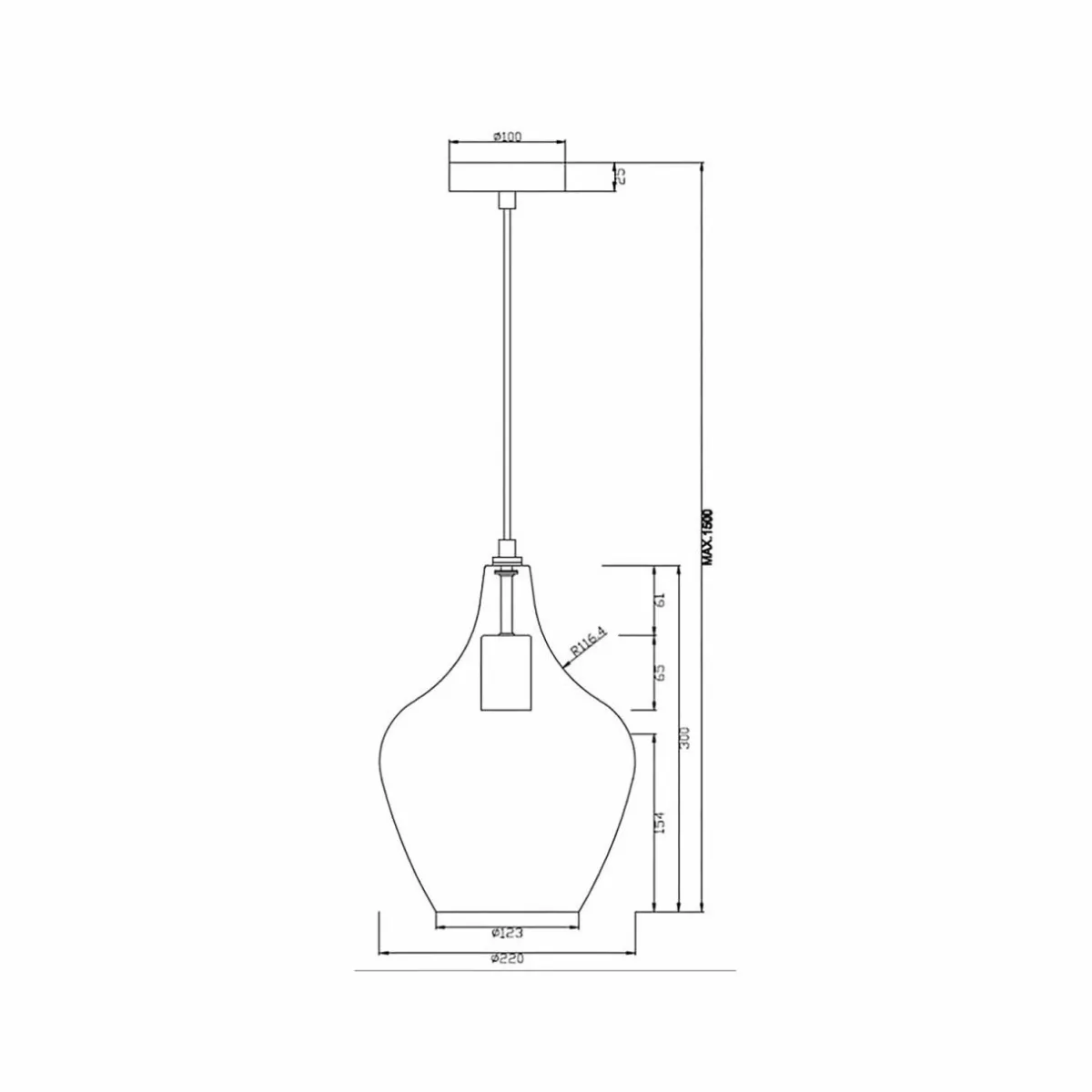 suspension_paso_en_verre___lampe_ros_1.webp Sale NOWA GmbH Suspension Paso en verre, à 1 lampe, rosé
