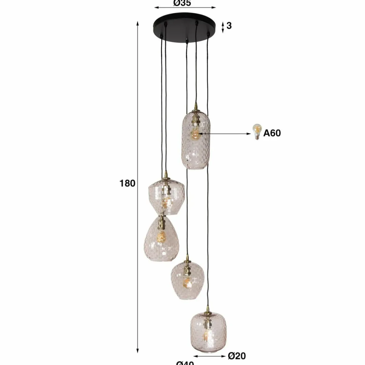 suspension_patch_transparent___cm_verre___lampes_2.webp Discount Zijlstra Suspension Patch, transparent, Ø 40 cm, verre, à 5 lampes
