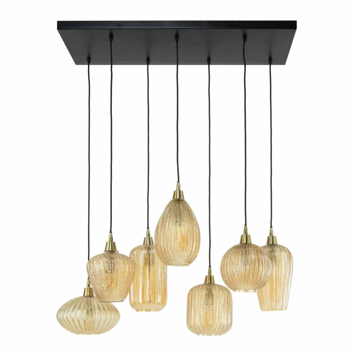 suspension_pattern_en_verre_brun___lampes_0.webp Fashion Zijlstra Suspension Pattern en verre brun, à 7 lampes