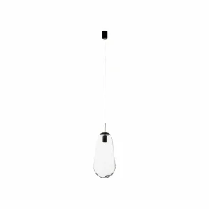 Outlet Nowodvorski Lighting Suspension Pear L avec abat-jour en verre, noir