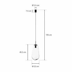 Outlet Nowodvorski Lighting Suspension Pear L avec abat-jour en verre, noir