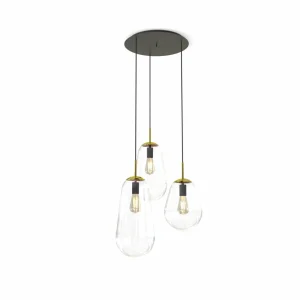 Best Nowodvorski Lighting Suspension Pear, laiton, à 3 lampes