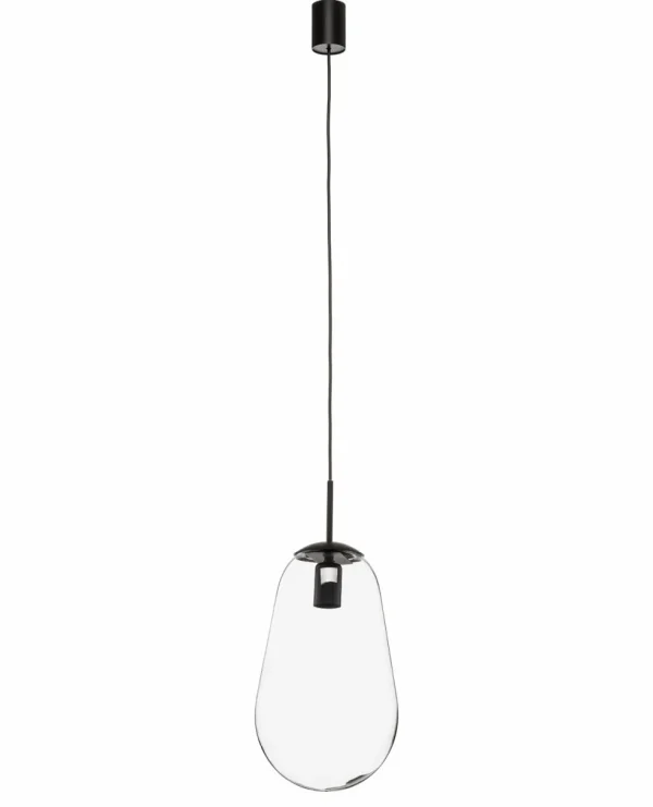 Clearance Nowodvorski Lighting Suspension Pear M avec abat-jour en verre, noir