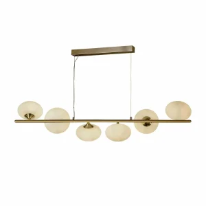 Flash Sale Searchlight Suspension Pebble à 6 lampes, laiton