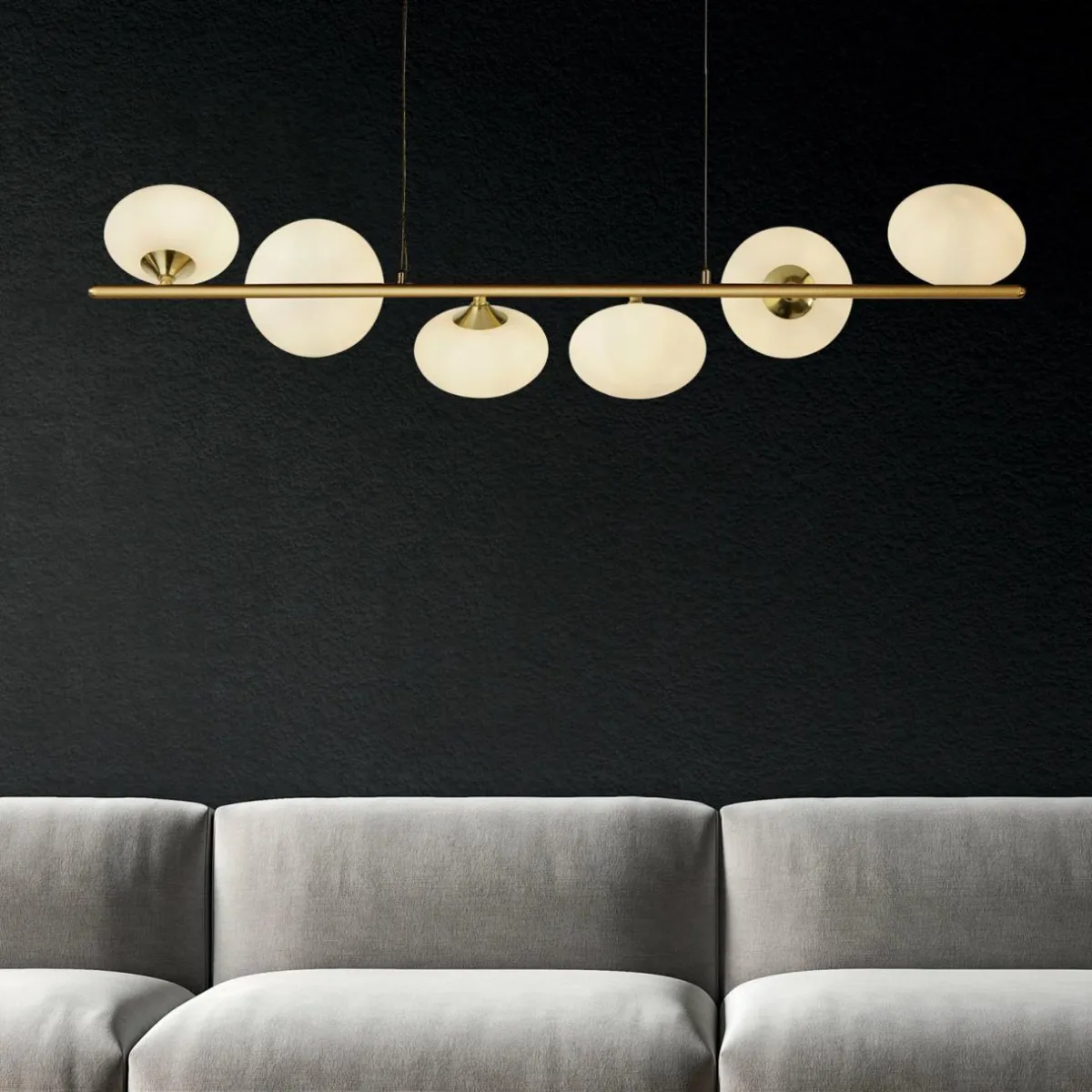 suspension_pebble___lampes_laiton_1.webp Flash Sale Searchlight Suspension Pebble à 6 lampes, laiton