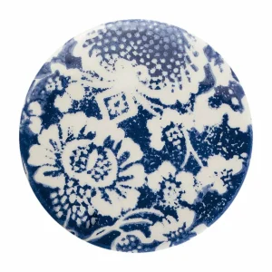 Discount Ferroluce Suspension PI, motif fleurs, Ø 35 cm, bleu/blanc