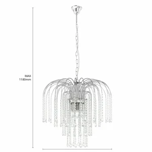 Best Sale ONLI Suspension Pioggia pluie de cristal Ø50cm chrome