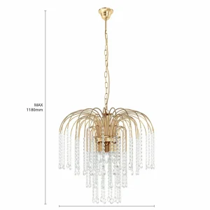 Best Sale ONLI Suspension Pioggia pluie de cristal Ø50cm dorée