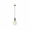Shop Viokef Suspension Polly avec abat-jour en verre et marbre Ø20cm