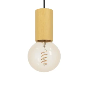 Store EGLO Suspension Pozueta 1, à 1 lampe, noire/marron
