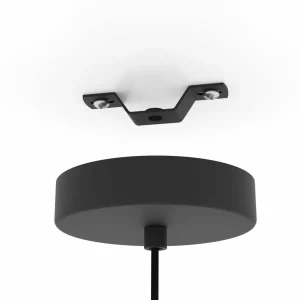 Store EGLO Suspension Pozueta 1, à 1 lampe, noire/marron