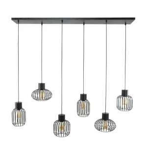 Discount Zijlstra Suspension Prison en métal, à 6 lampes, anthracite