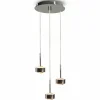 New Top Light Suspension Puk Drop Trio, nickel mat, 3 lampes à G9