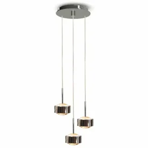 Best Top Light Suspension Puk Maxx Drop Trio, nickel mat, 3 lampes G9