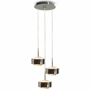 Cheap Top Light Suspension Puk Meg Maxx Drop Trio chrome à 3 lampes G9