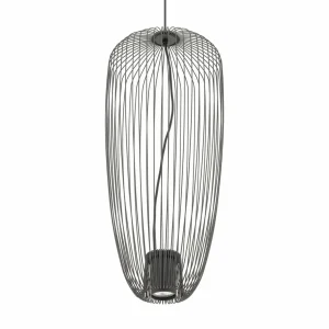 Outlet Nowodvorski Lighting Suspension Pumpkin S, gris foncé, Ø 27 cm, métal, GU10