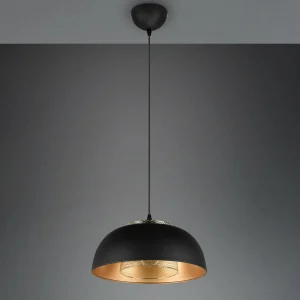 Hot Reality Leuchten Suspension Punch noir/or à 1 lampe Ø 35 cm