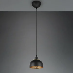 Clearance Reality Leuchten Suspension Punch noir/or à 1 lampe Ø 18 cm