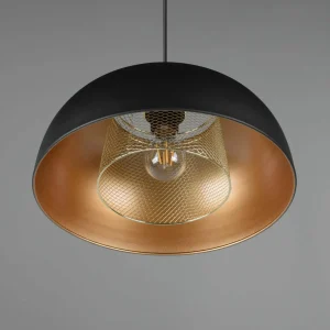 Hot Reality Leuchten Suspension Punch noir/or à 1 lampe Ø 35 cm