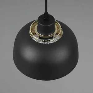 Clearance Reality Leuchten Suspension Punch noir/or à 1 lampe Ø 18 cm