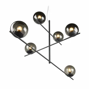 Discount Trio Lighting Suspension Pure bras orientables 6fl anthracite/clair